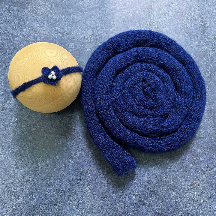 Soft Knit Mohair Wrap with Headwear Set