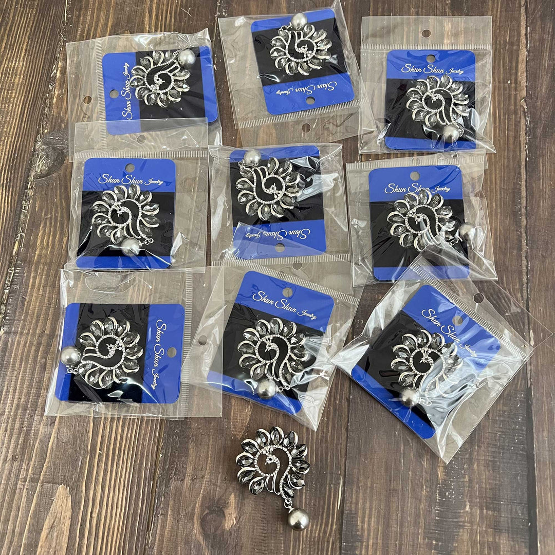 Peacock Rhinestone Brooches
