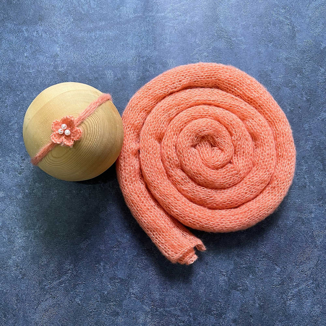 Soft Knit Mohair Wrap with Headwear Set