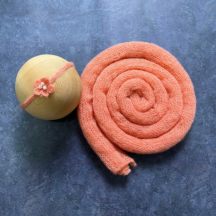 Soft Knit Mohair Wrap with Headwear Set