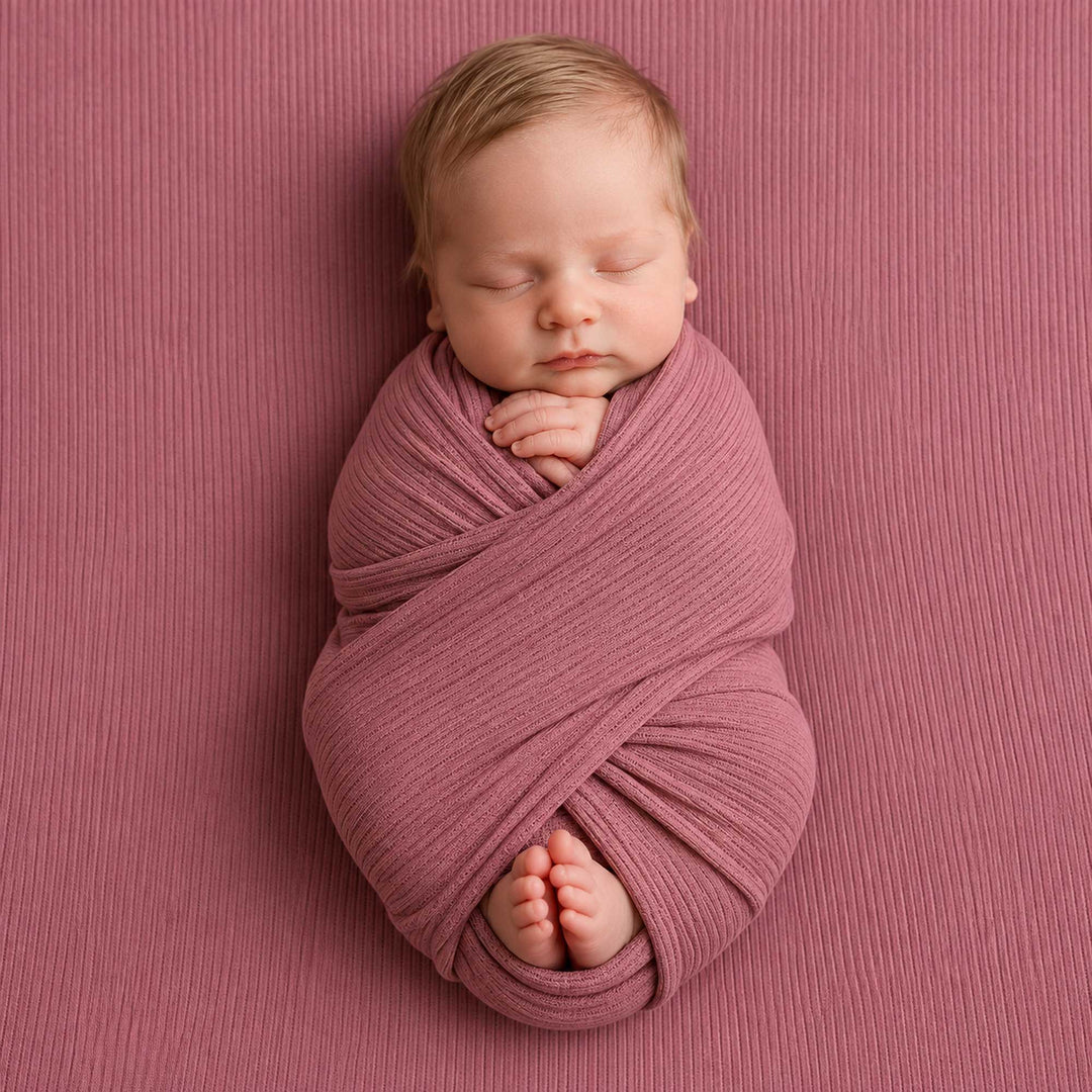 Minimalist Ribbed Jacquard Knit Elastic Fabric | Newborn Photography Props