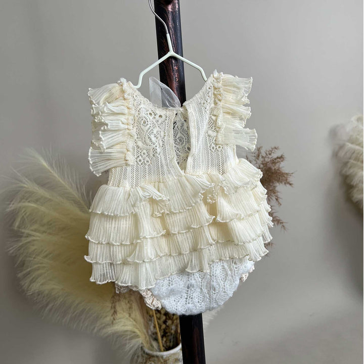 Beige Tutu Newborn Dress
