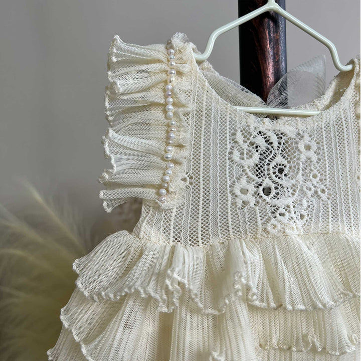 Beige Tutu Newborn Dress