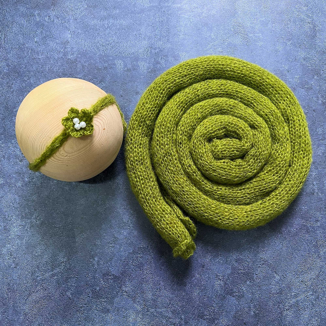 Soft Knit Mohair Wrap with Headwear Set