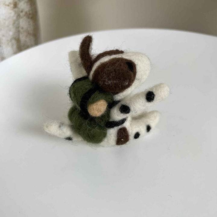 Handmade Felt Dog and Goose