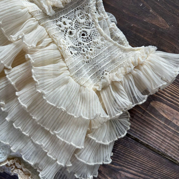 Beige Tutu Newborn Dress