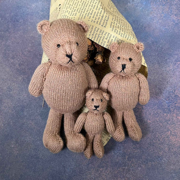 3pcs Brown Knitted Teddy Bears