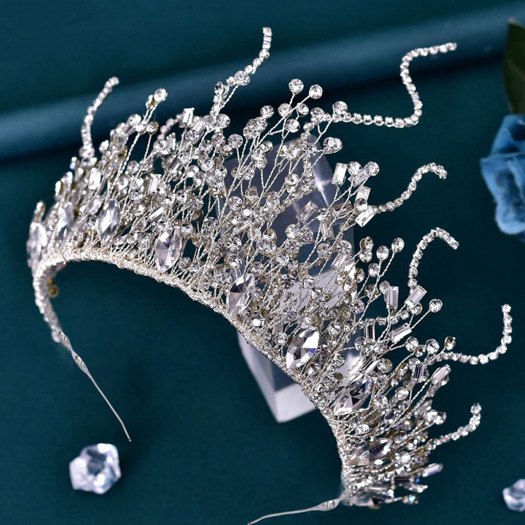 Silver Rhinestone Crown Headpieces