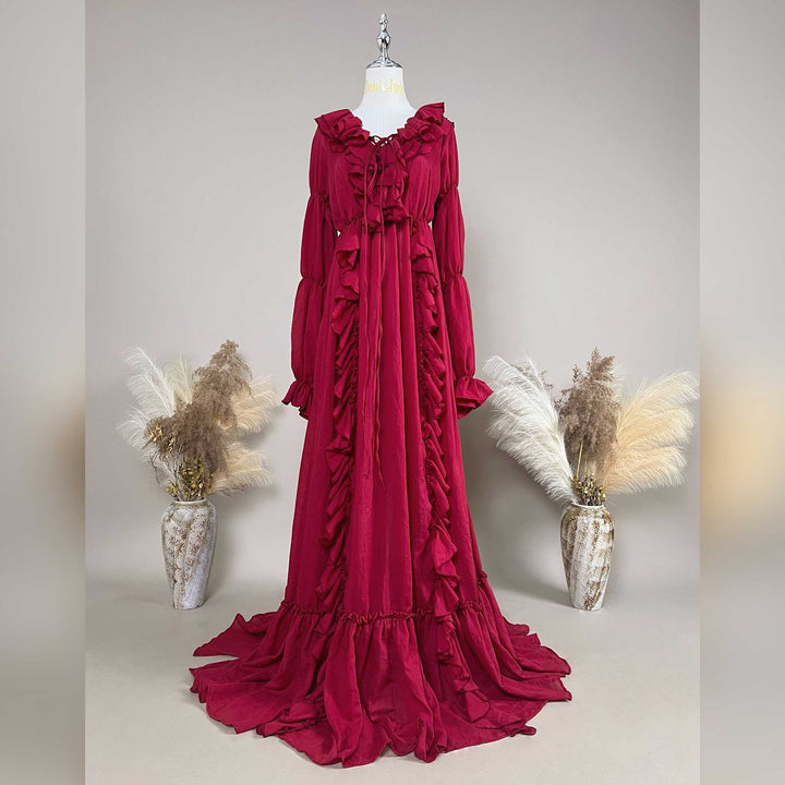 Kallectoria Gown | Vintage Tiered Ruffle Maternity Photography Dress