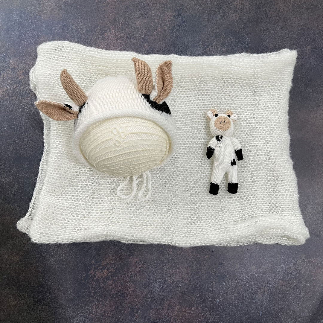 Mohair Wrap Bonnet with Matched Calf Doll Set
