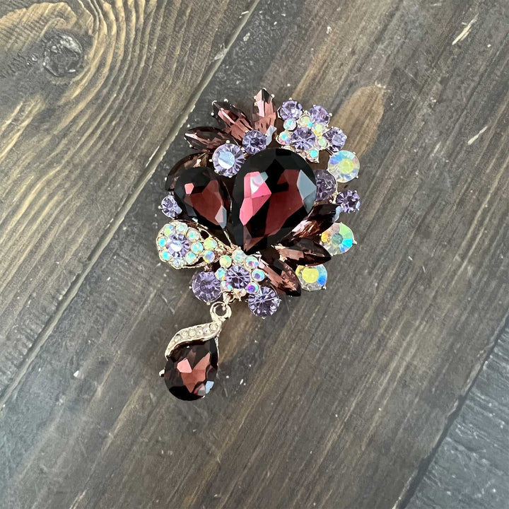 Multicolor Rhinestone Pendant Brooches
