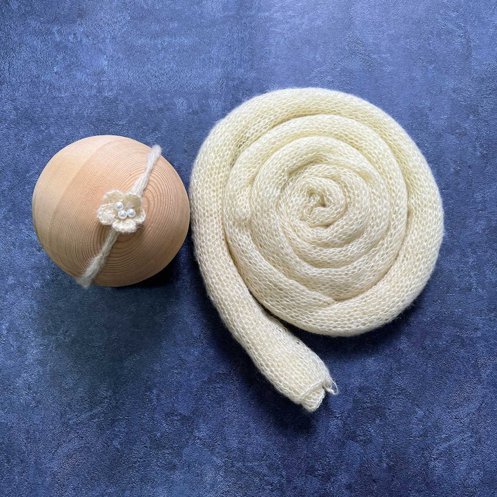 Soft Knit Mohair Wrap with Headwear Set