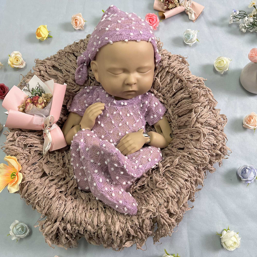 Newborn Romper matched Hat Set