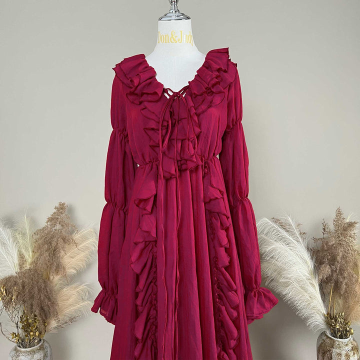 Kallectoria Gown | Vintage Tiered Ruffle Maternity Photography Dress