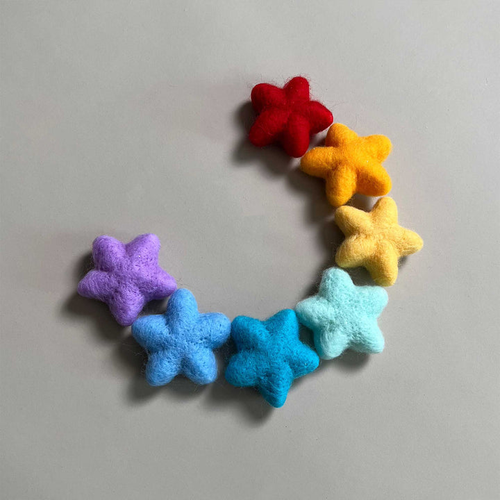 7pcs/lot Wool Felt Star Shape Accessories