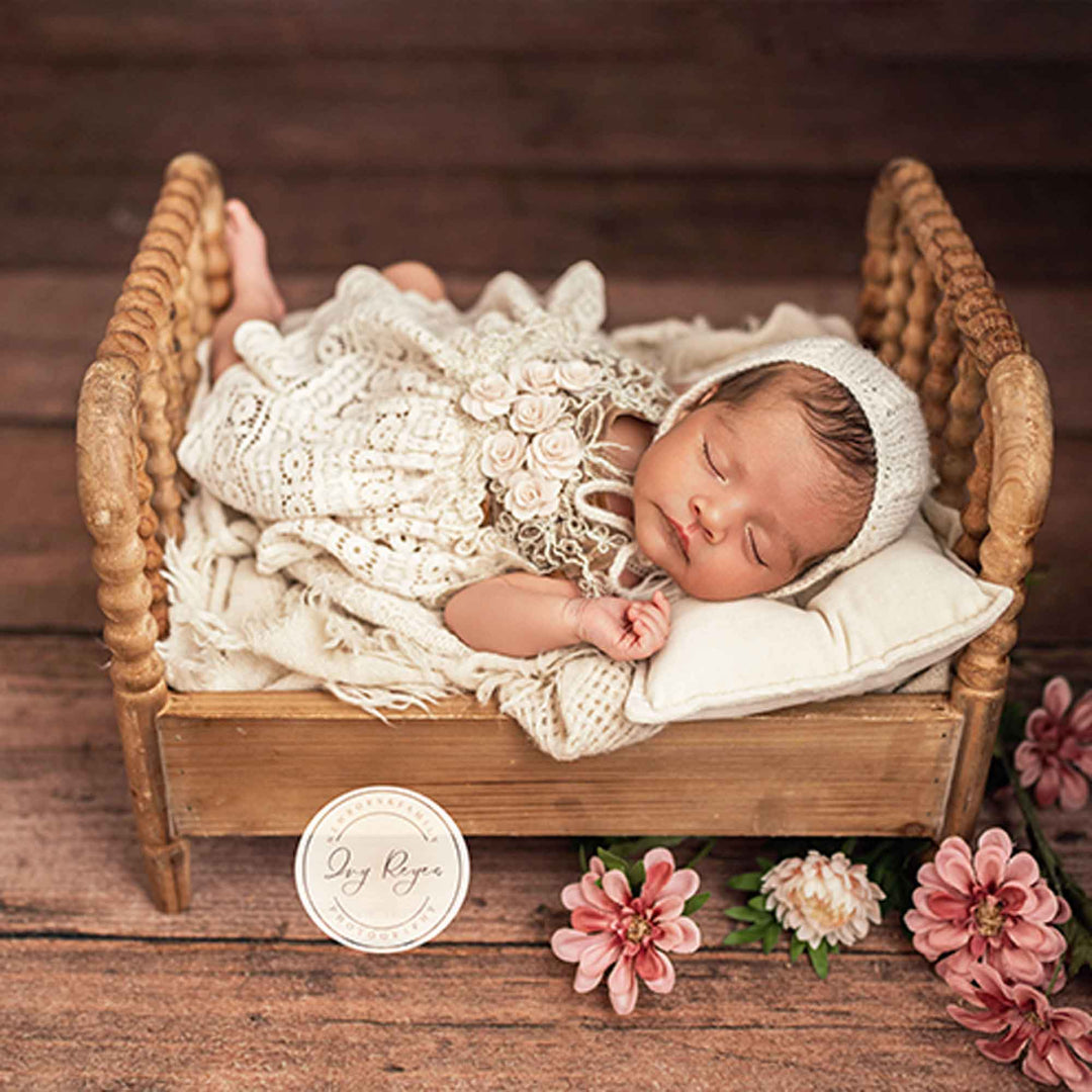 Cotton Crochet  Newborn Sundress & Hat Set