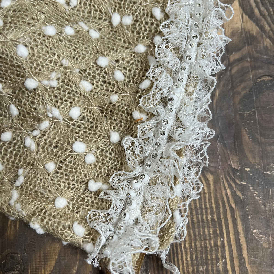 Polka Dot Hat with Lace Trim