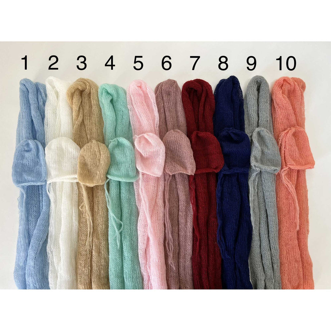 10pcs Wrap Matched Hat Set