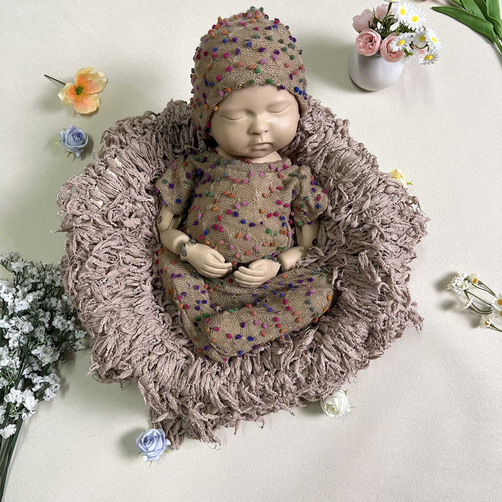 Newborn Romper matched Hat Set