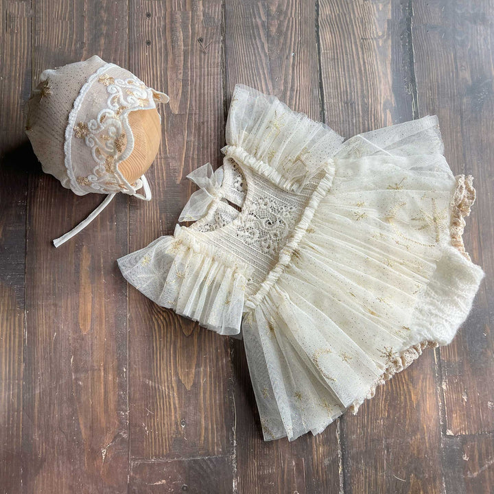 Stars and Moon Tulle Dress + Hat Set