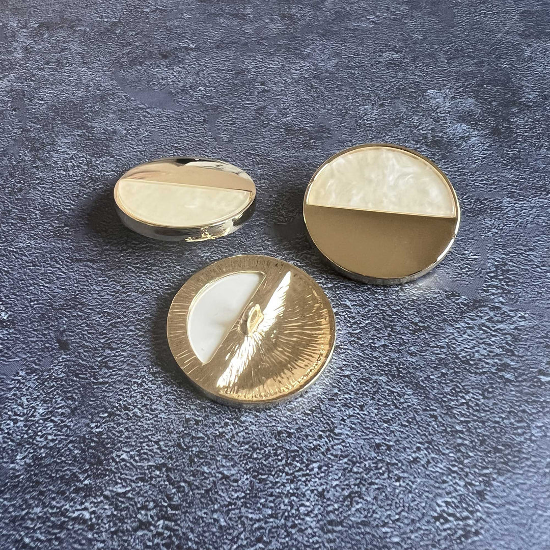 Gold & White Round Buttons