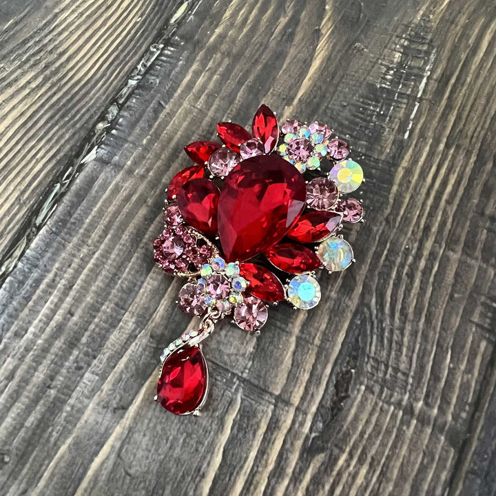 Multicolor Rhinestone Pendant Brooches