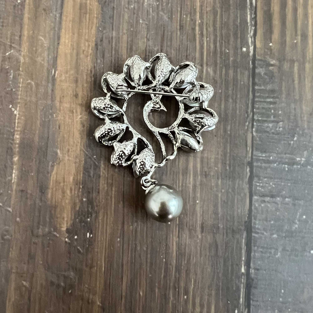 Peacock Rhinestone Brooches