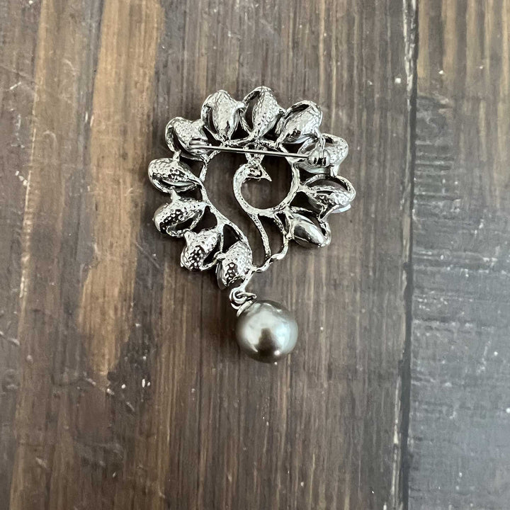 Peacock Rhinestone Brooches