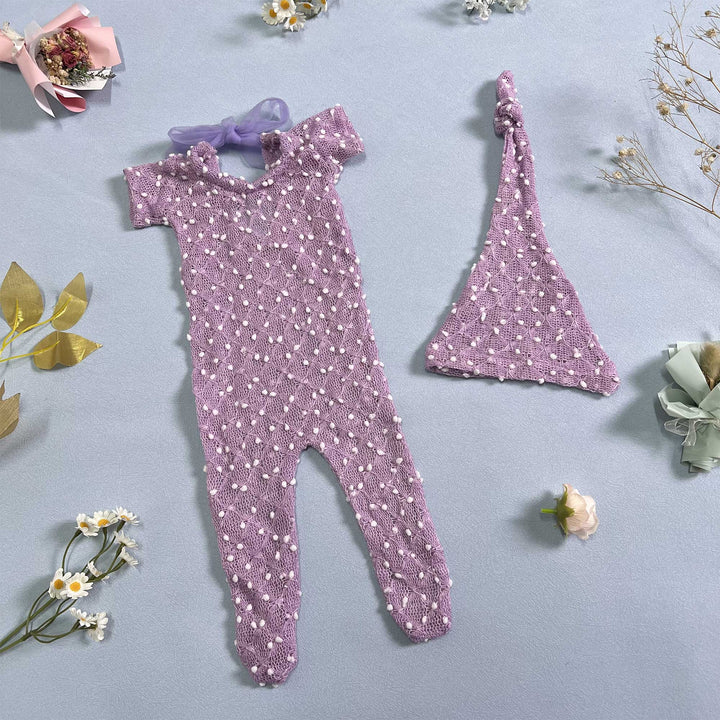 Newborn Romper matched Hat Set