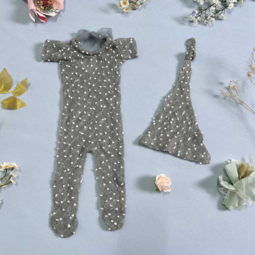 Newborn Romper matched Hat Set