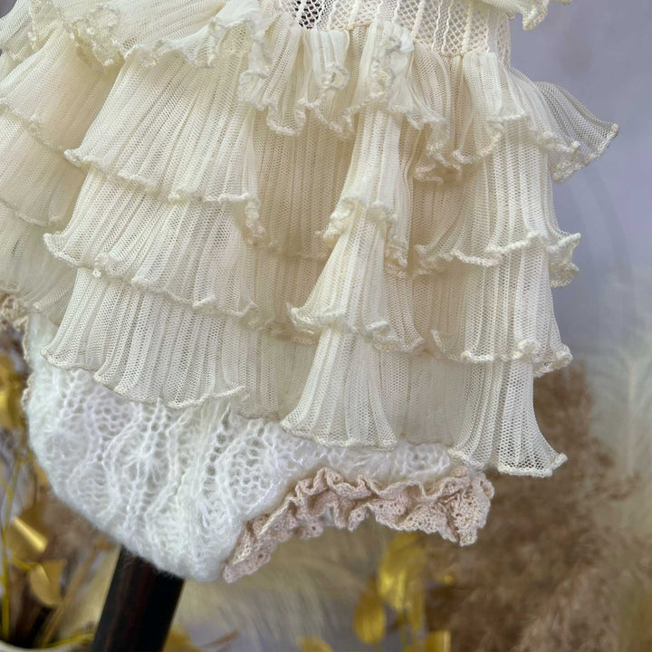 Beige Tutu Newborn Dress
