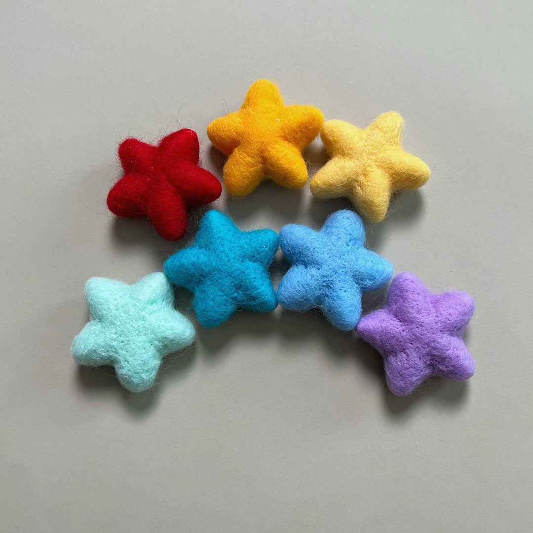 7pcs/lot Wool Felt Star Shape Accessories