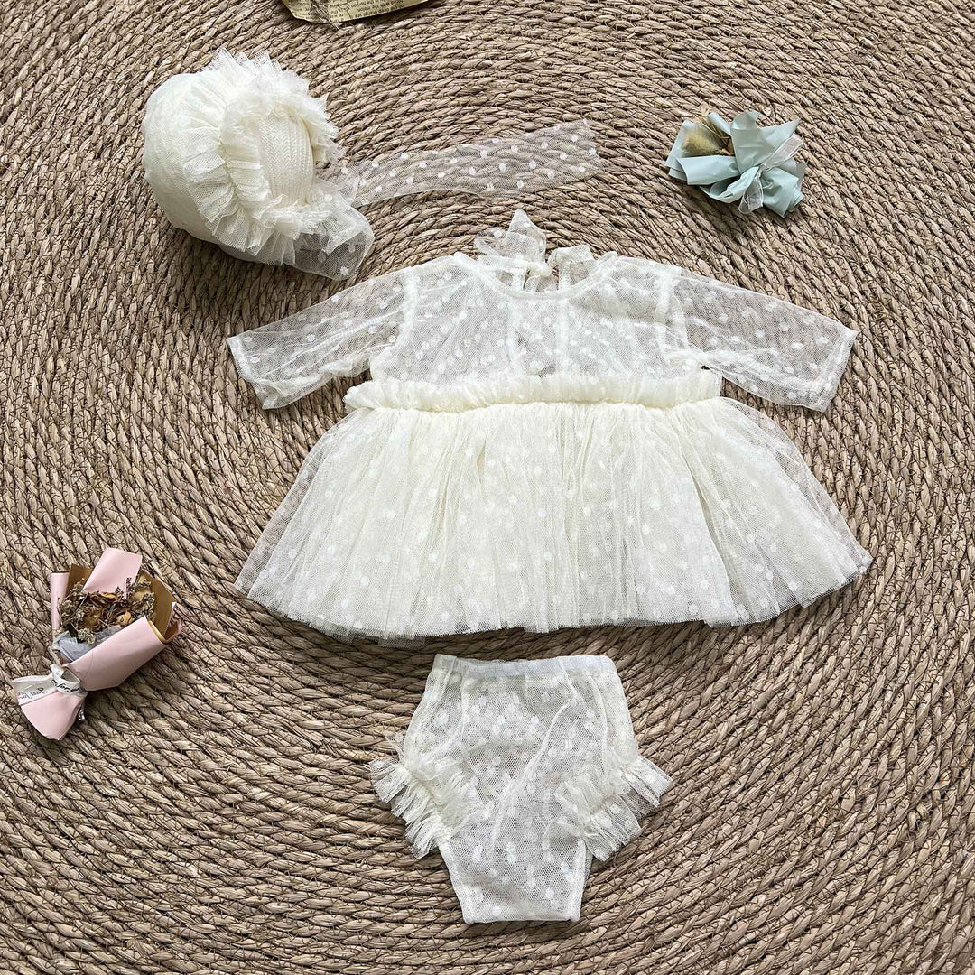 Newborn Rust Red Tulle Dress & Hat Set