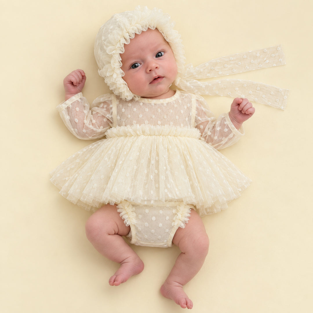 Newborn Rust Red Tulle Dress & Hat Set