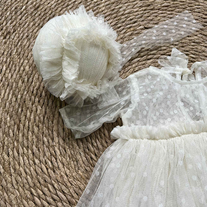 Newborn Rust Red Tulle Dress & Hat Set