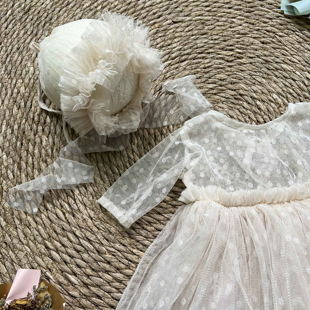 Newborn Rust Red Tulle Dress & Hat Set