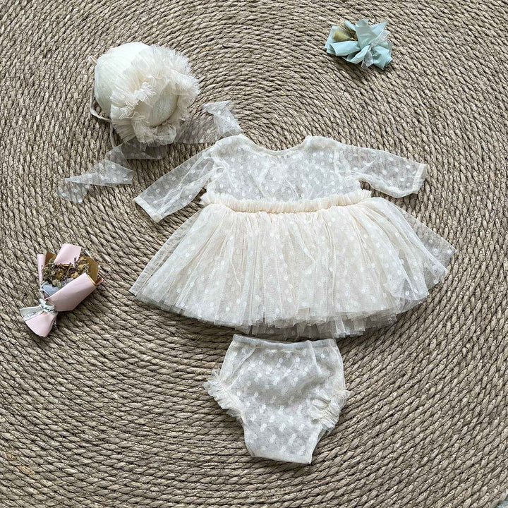 Newborn Rust Red Tulle Dress & Hat Set