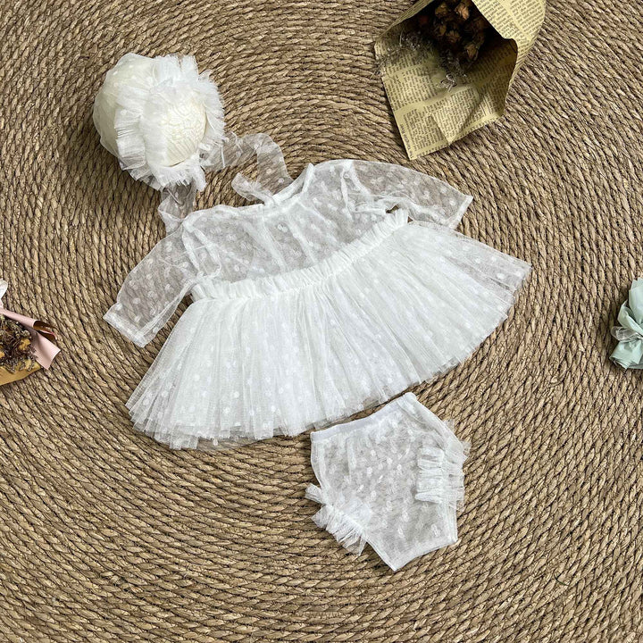 Newborn Rust Red Tulle Dress & Hat Set