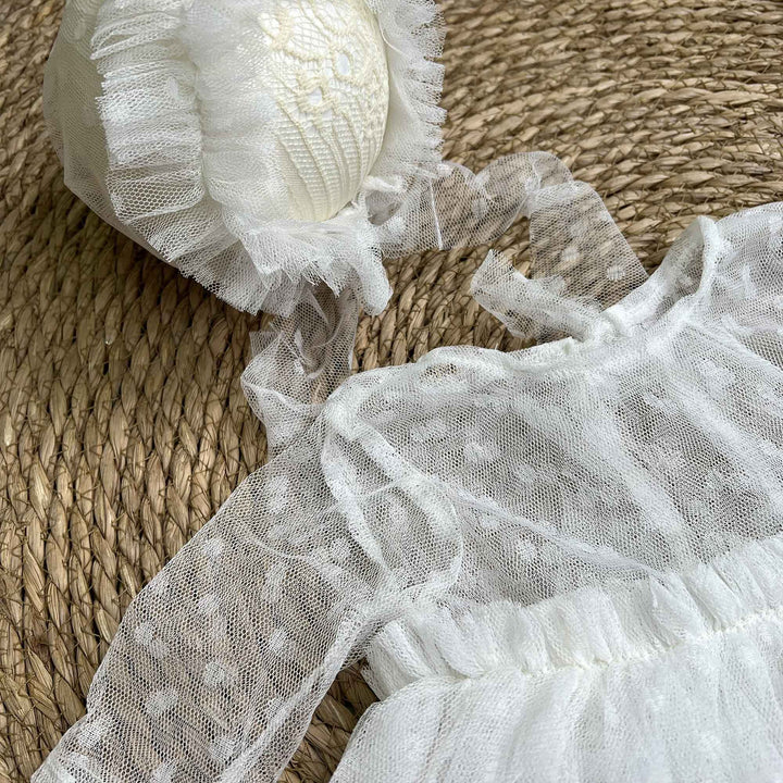 Newborn Rust Red Tulle Dress & Hat Set