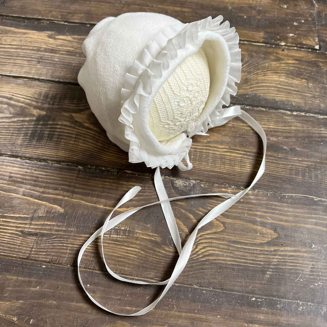 Polka Dot Hat with Lace Trim
