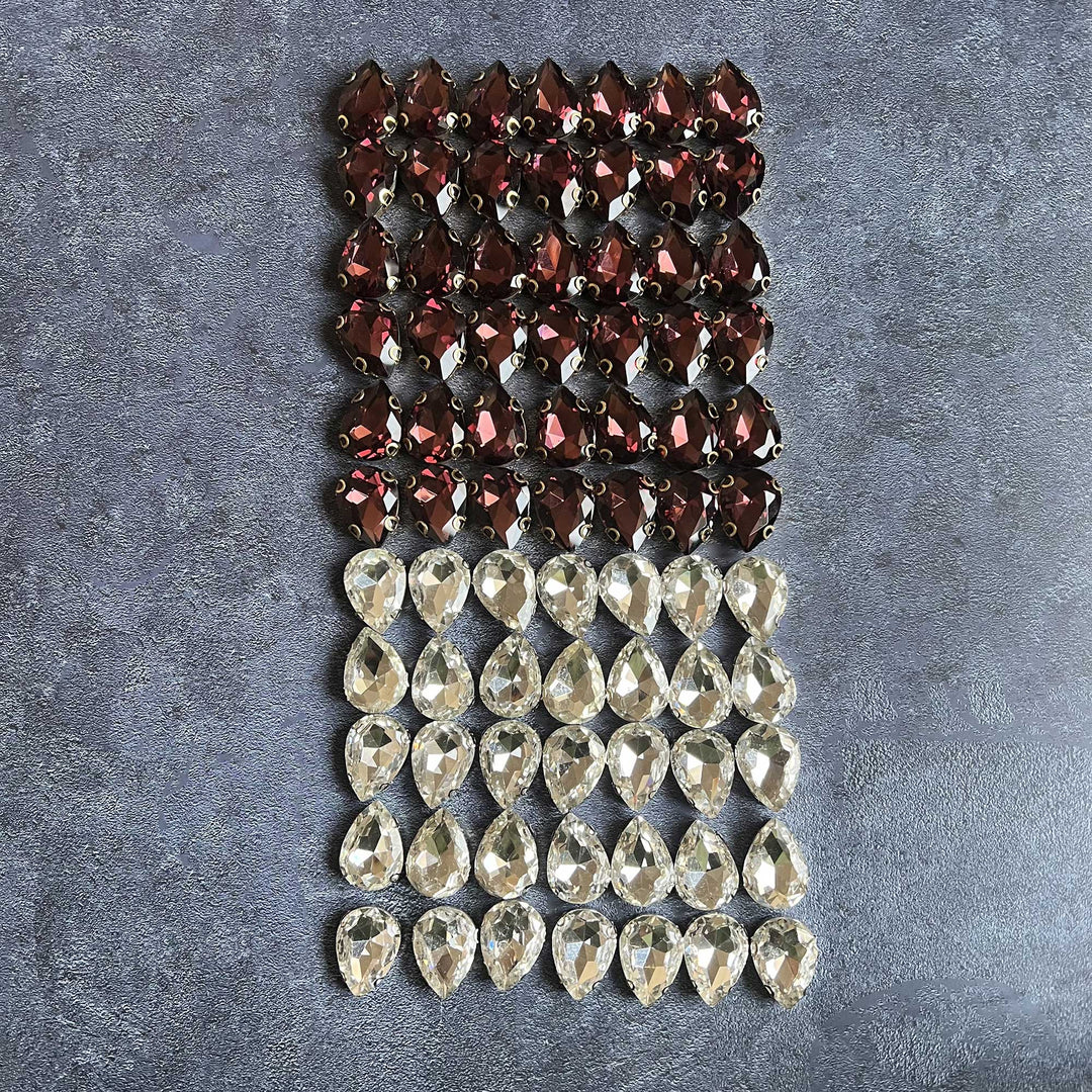 Waterdrop Shape Embellished Buttons