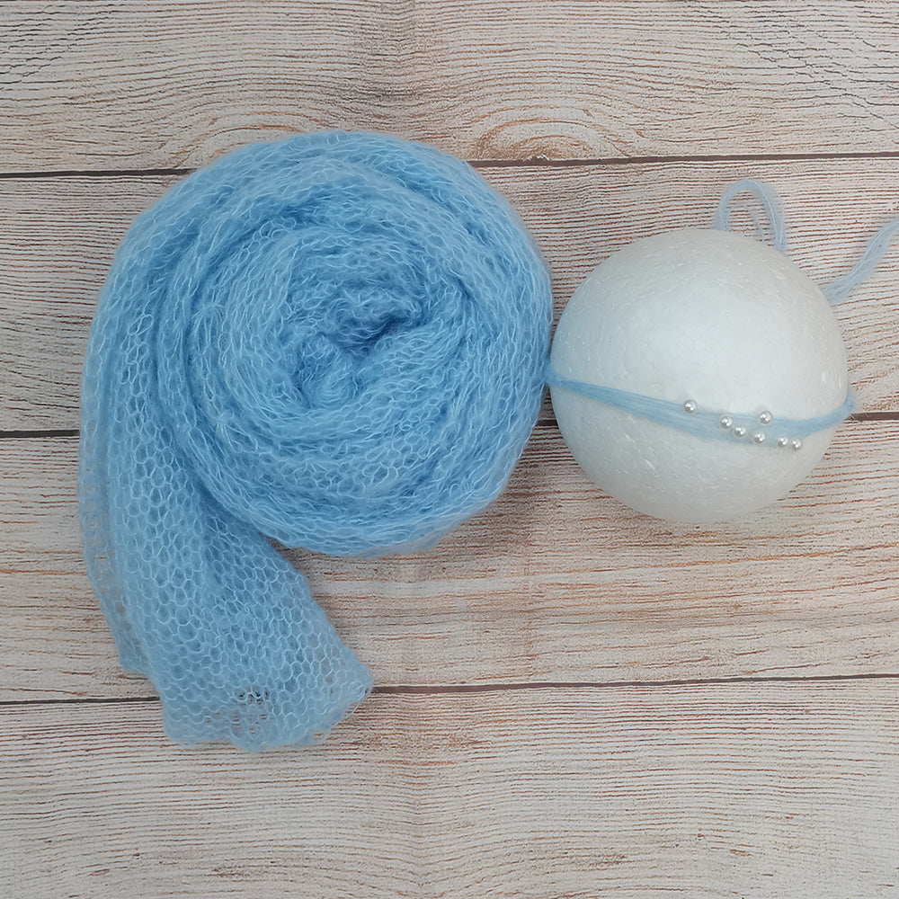 Stretchy Soft Knit Mohair Wrap with Headwear