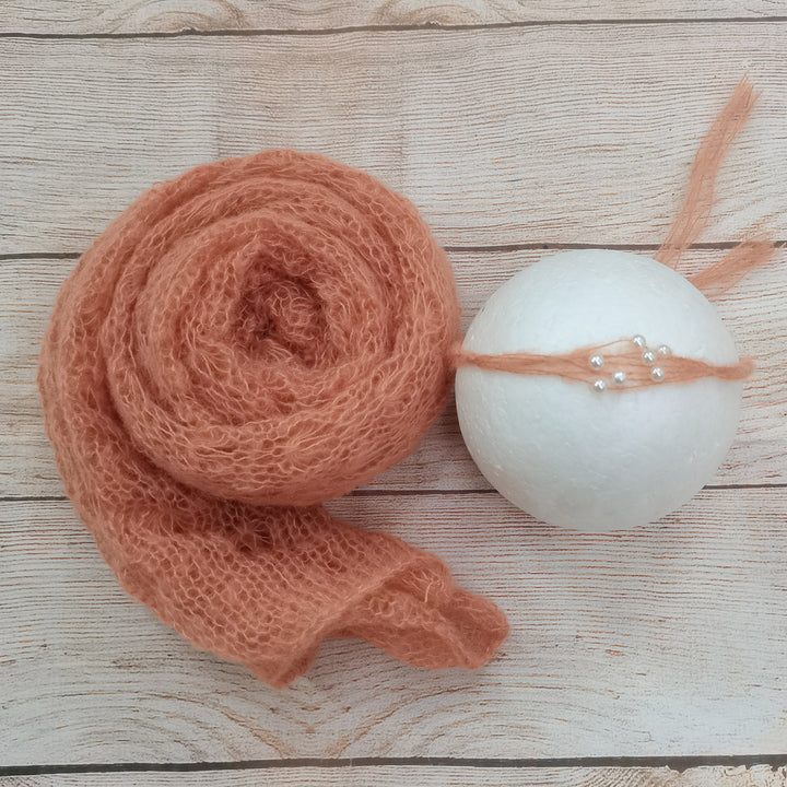 Stretchy Soft Knit Mohair Wrap with Headwear