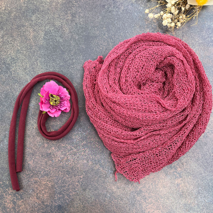A Set Stretchy Wrap and Headwear