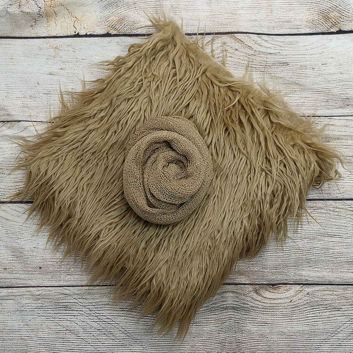 75x50CM Faux Fur Blanket with wrap set