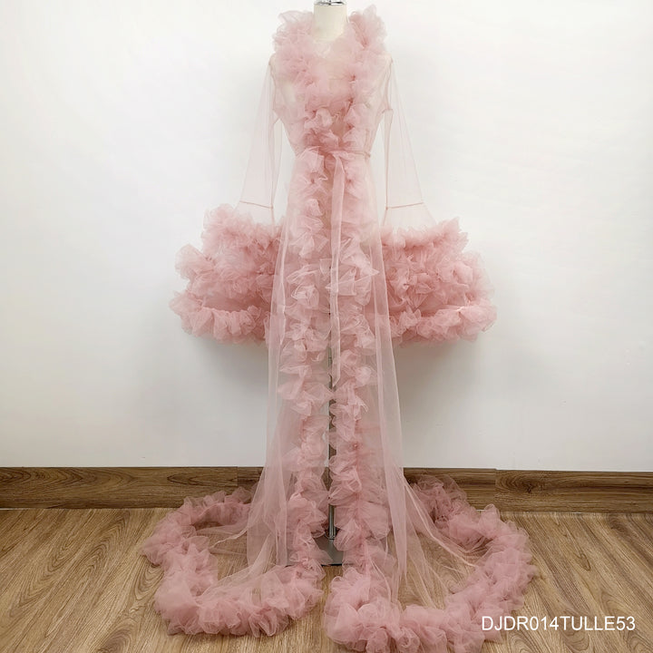 Edith Tulle Bell Sleeves Robe