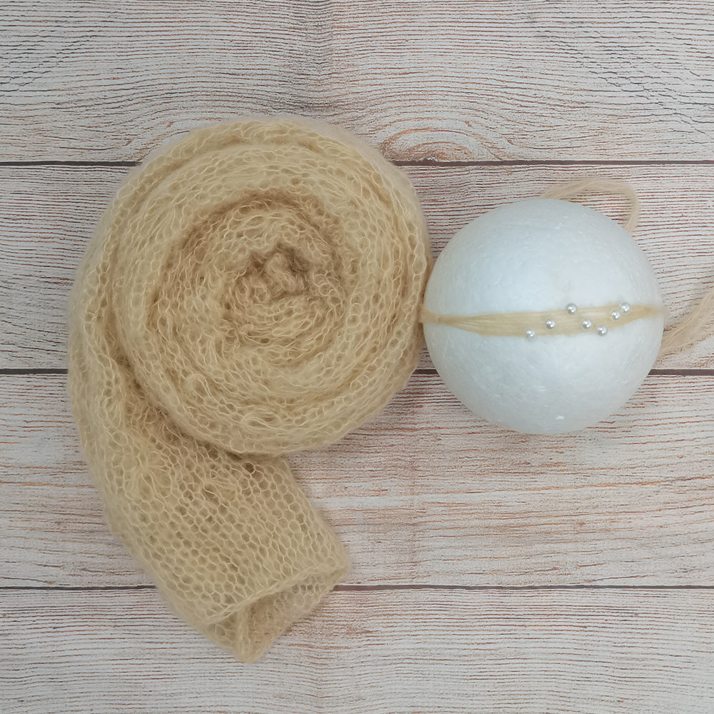 Stretchy Soft Knit Mohair Wrap with Headwear