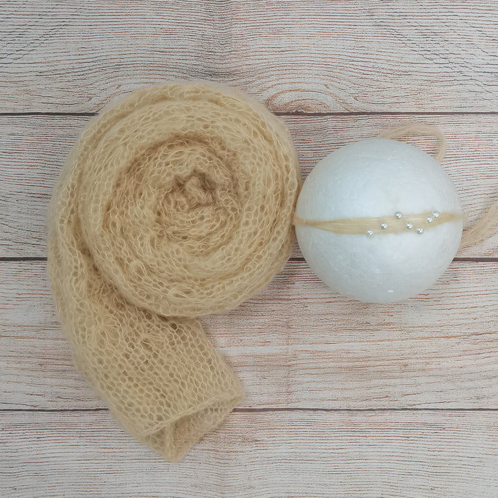 Stretchy Soft Knit Mohair Wrap with Headwear