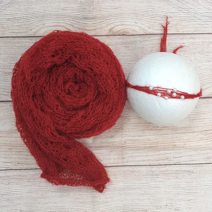 Stretchy Soft Knit Mohair Wrap with Headwear