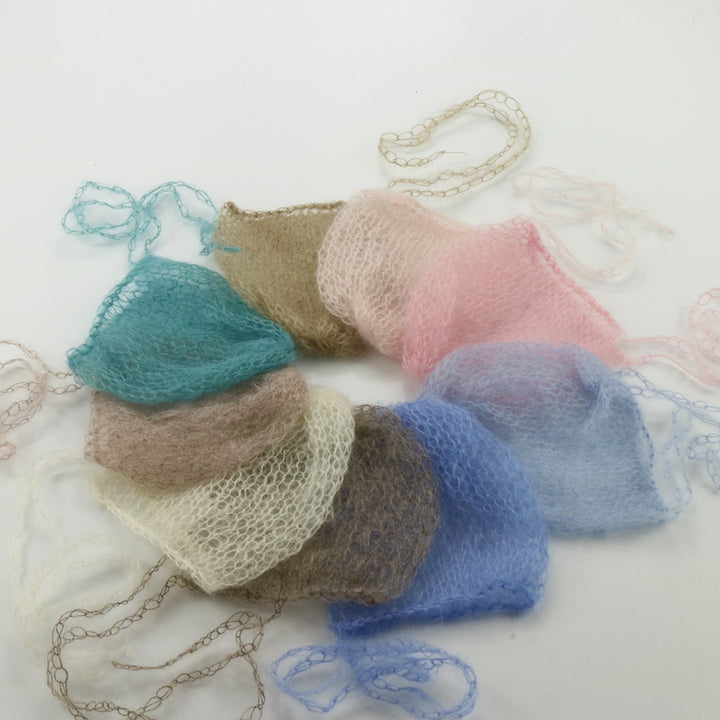 Knit Mohair Newborn Bonnet